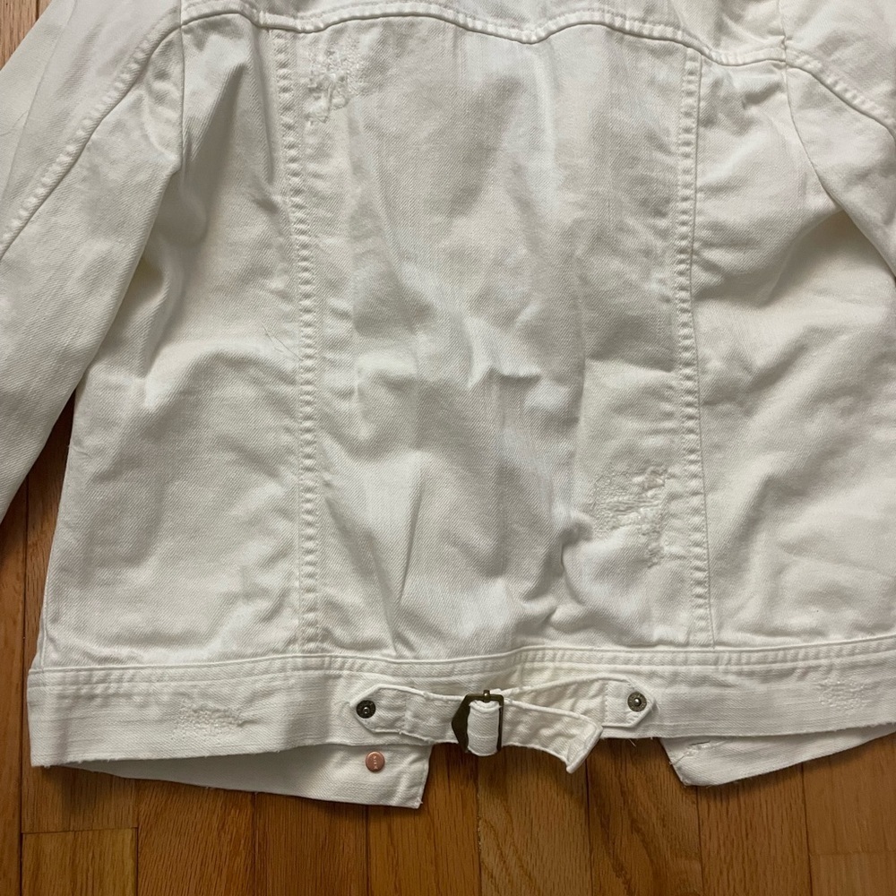 J Crew X-Small White Jean Jacket - Picture 4 of 7